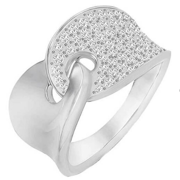 NWT Swarovski Guardian Rhodium Plated Crystal Ring - Picture 2 of 10